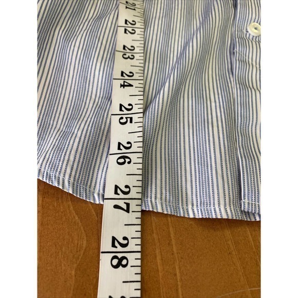 Bugatchi Uomo Button Down Shirt Mens 15 1/2 Med Blue Striped Casual Designer - Picture 9 of 11